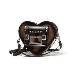 Dr. Martens Brown-to-Black Ombre Heart Leather Crossbody Bag